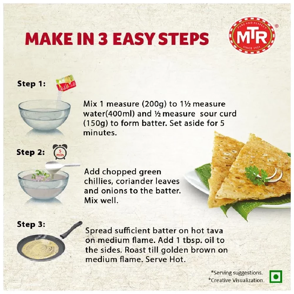 MTR Original Rava Dosa Ready Mix, 500 g Pouch-5.webp